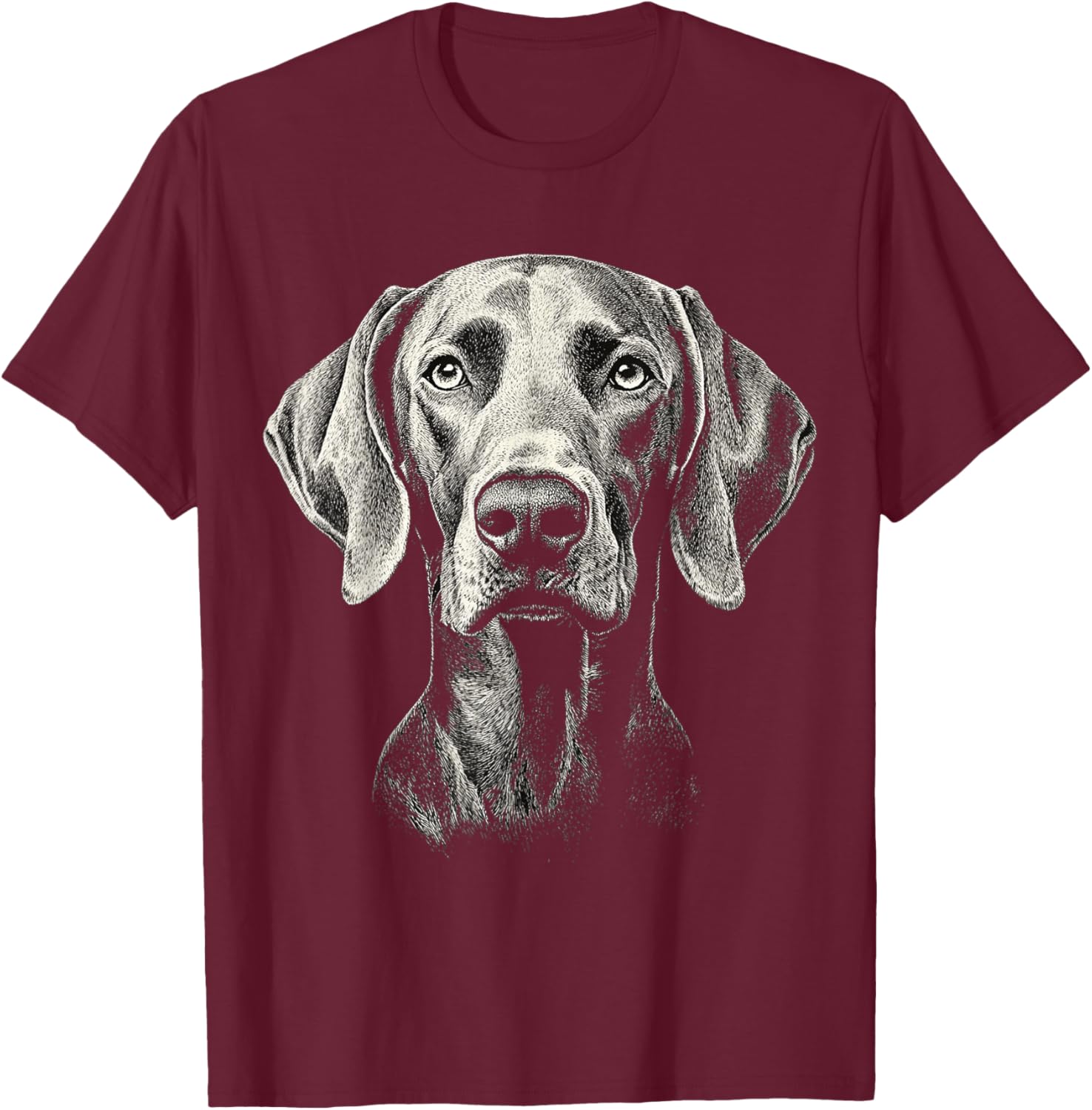 Weimaraner Dog Motif Pet Illustration Weimaraner T-Shirt - T-Shirt | Maroon