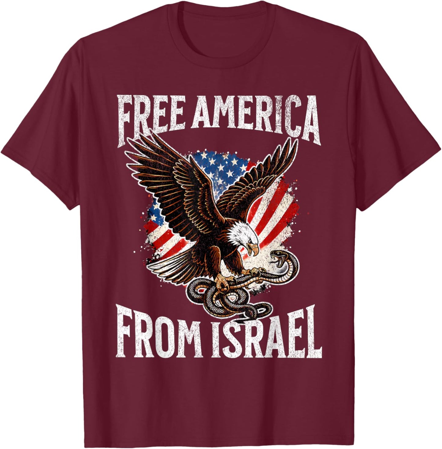 Free America from Israel T-Shirt - T-Shirt | Maroon