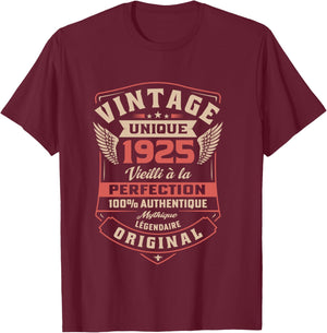 101 Ans Homme 1925 Anniversaire Manche Longue T-Shirt - T-Shirt | Maroon