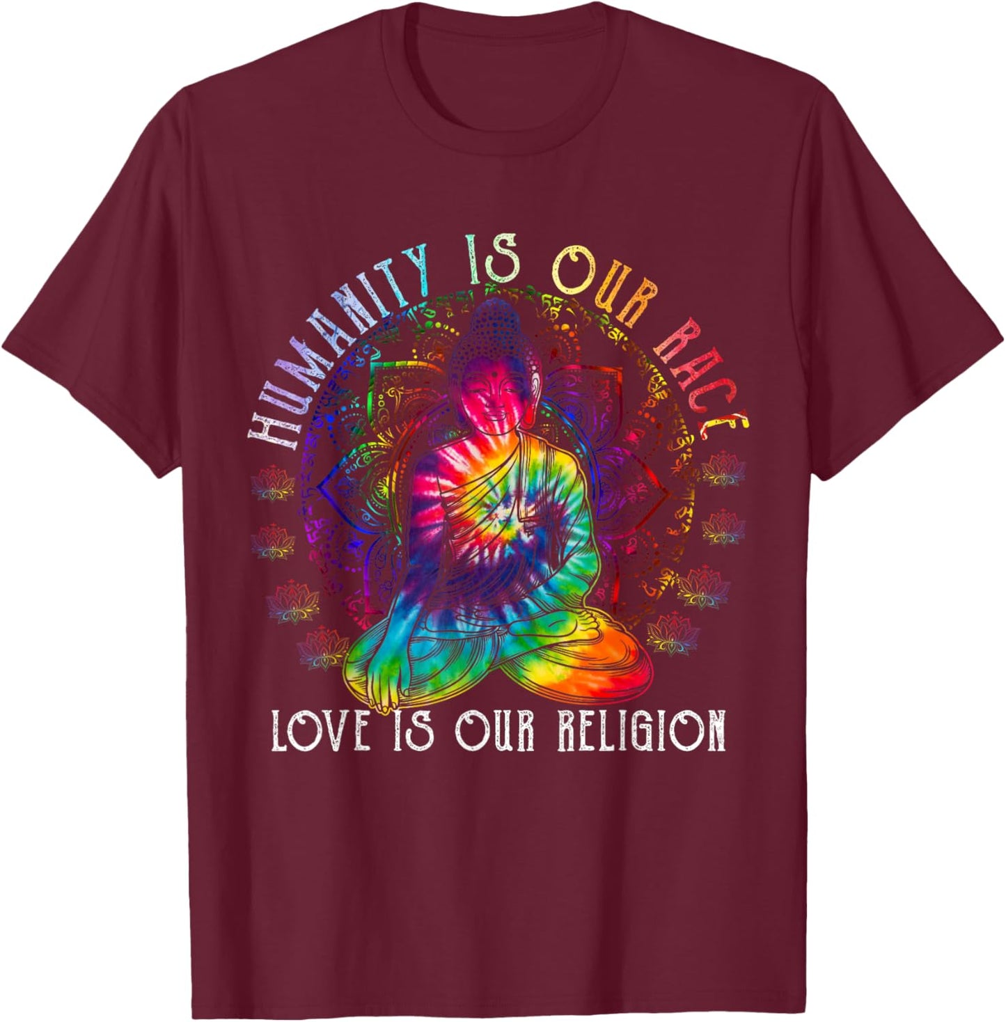 Buddha Shirt Buddhism Zen Buddhist Religion Love Gifts T-Shirt - T-Shirt | Maroon