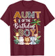 Aunt Of The Birthday Boy Safari Jungle Bday Party T-Shirt - T-Shirt | Maroon