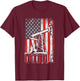 Oil Rig USA American Flag Landman Oilfield Worker T-Shirt - T-Shirt | Maroon