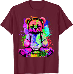 Techno House Party Outfit for EDM Festival Goa Electro Rave T-Shirt - T-Shirt | Maroon