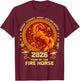 Nouvel an Chinois 2026 année du Cheval de feu Rouge T-Shirt - T-Shirt | Maroon