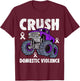 Crush Domestic Violence Awareness Monster Truck Purple Kids T-Shirt - T-Shirt | Maroon