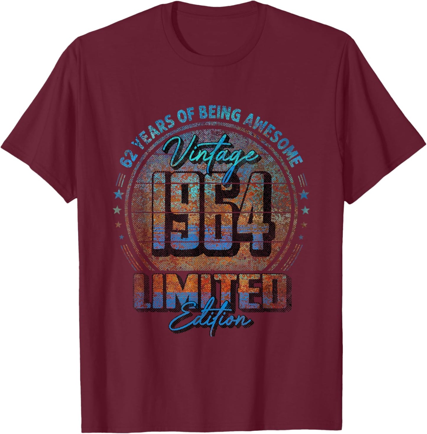 Vintage 1964 Limited Edition Shirt 62 Year Old 62nd Birthday T-Shirt - T-Shirt | Maroon
