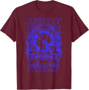 Official Queens of The Stone Age Illustrated T-Shirt - T-Shirt | Maroon