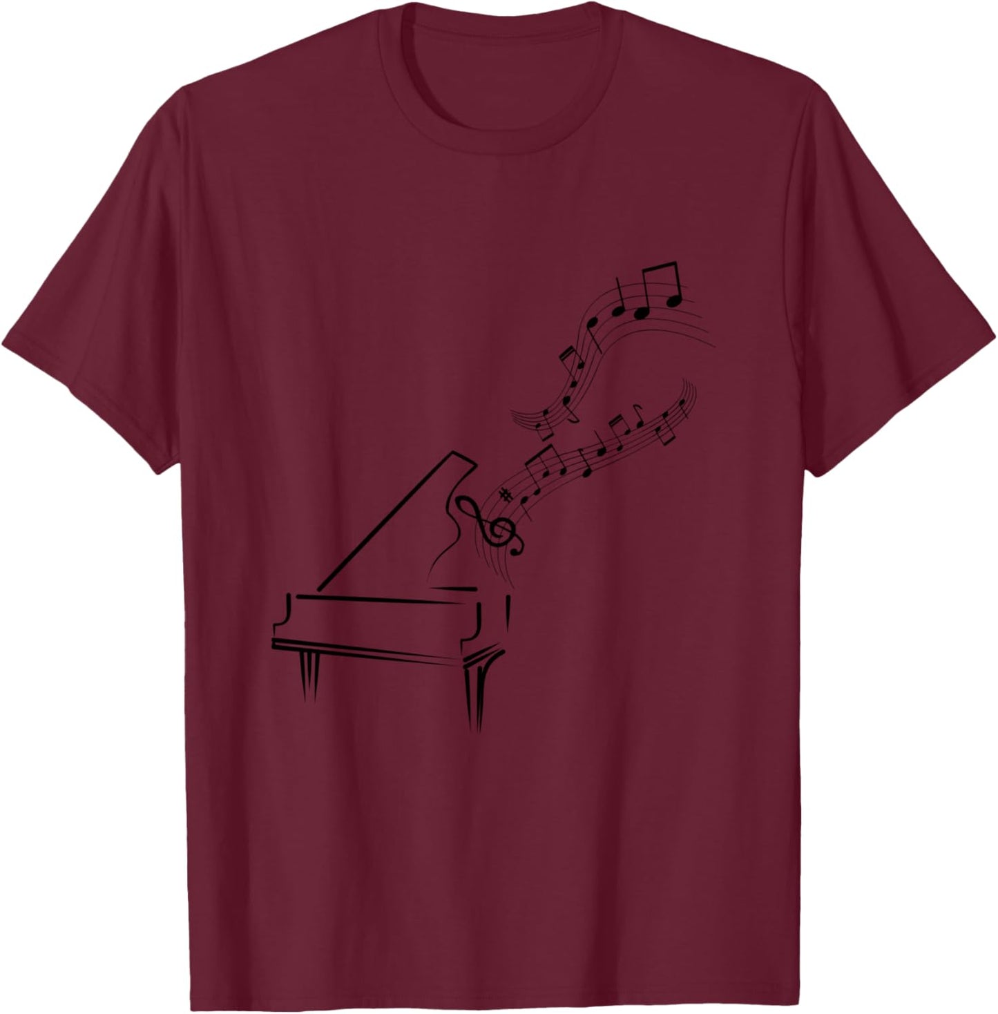 Partitions de Musique Musiciens Clé de Sol Partitions Manche Longue T-Shirt - T-Shirt | Maroon