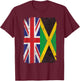 Half Britain And Jamaican British UK Jamaica Flag Men Women T-Shirt - T-Shirt | Maroon