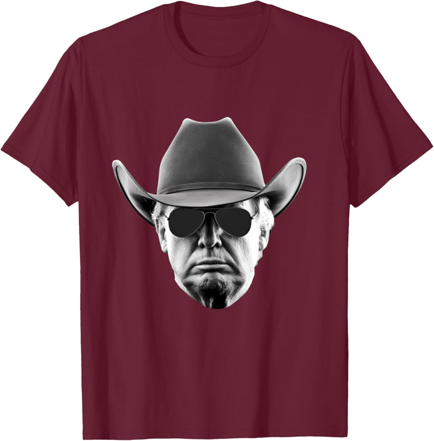 Cool Donald Trump Cowboy Hat US USA America President T-Shirt - T-Shirt | Maroon
