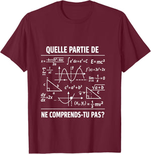 Prof De Maths Humour Cadeau Mathématicien Drôle Manche Longue T-Shirt - T-Shirt | Maroon