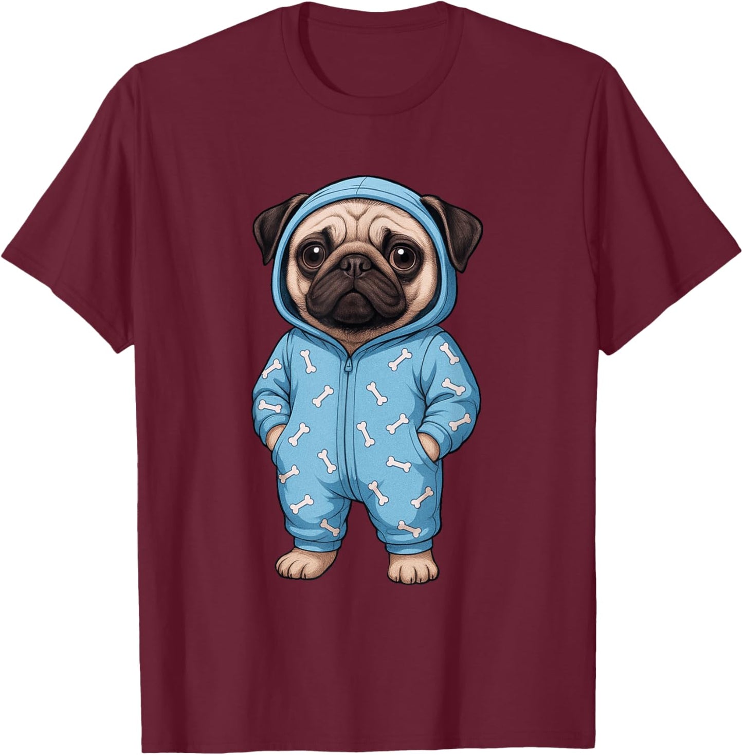 Dog Pug Sleepy Pug Lover Women Men Kids T-Shirt - T-Shirt | Maroon