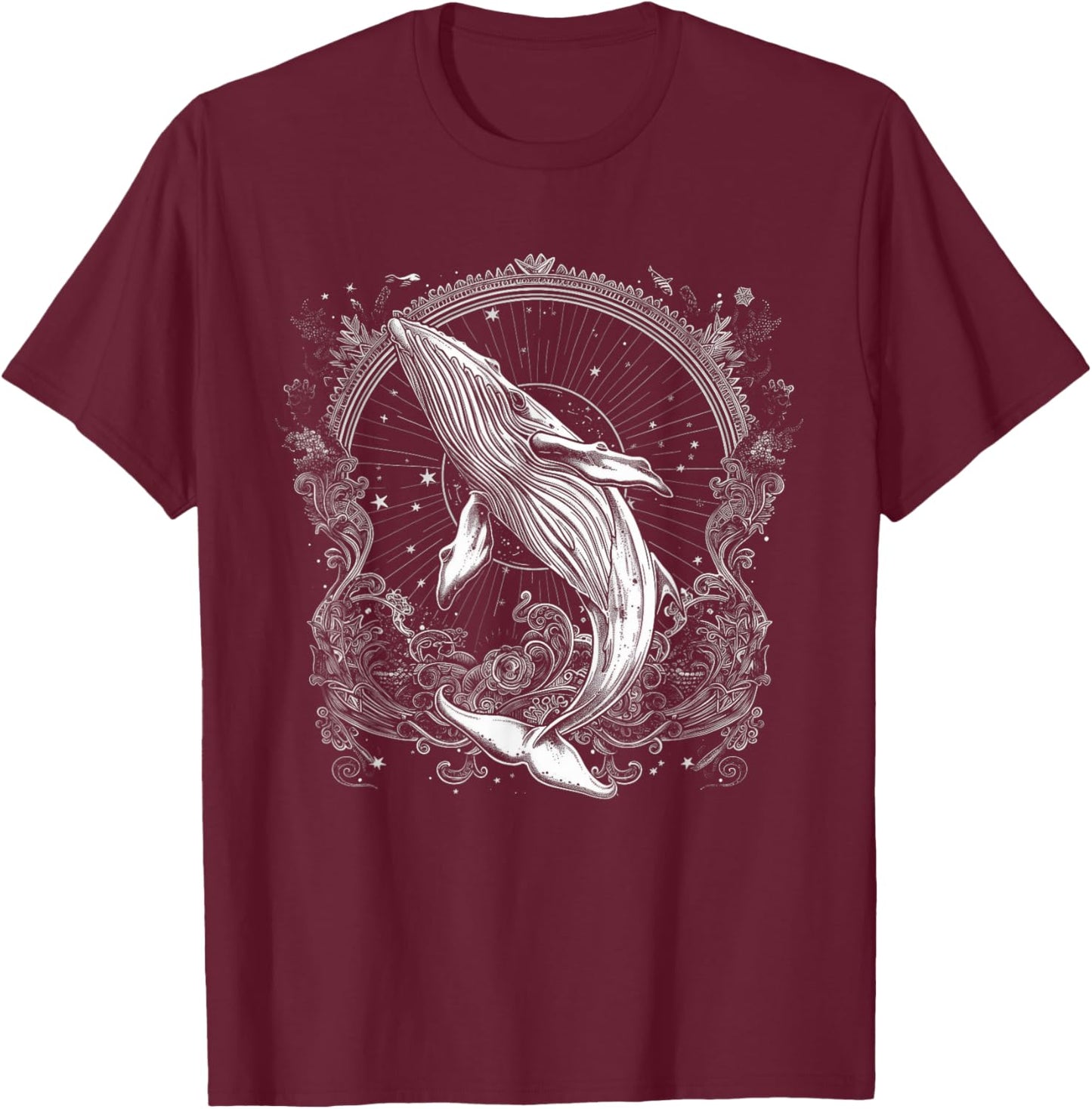 Blue Whale Humpback Whale Lover T-Shirt - T-Shirt | Maroon