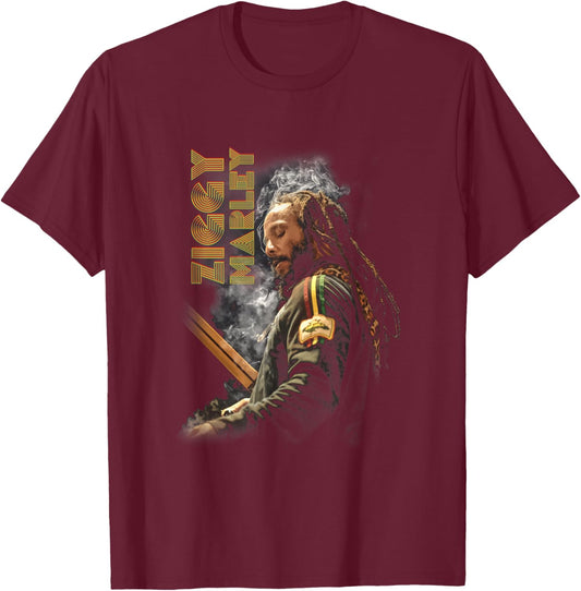 Ziggy Marley - Official Merchandise - Smoke T-Shirt - T-Shirt | Maroon