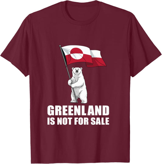Greenland Not For Sale Greenland Flag Bear Greenland Greenlanders T-Shirt - T-Shirt | Maroon