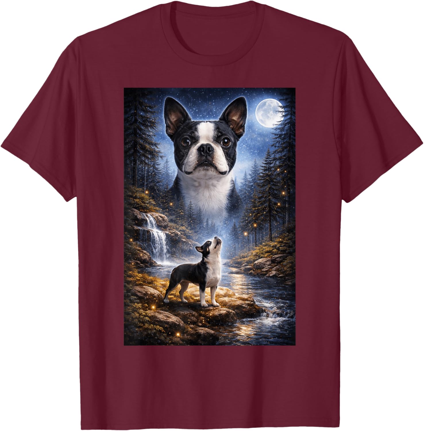 Dog Art T-Shirt - T-Shirt | Maroon