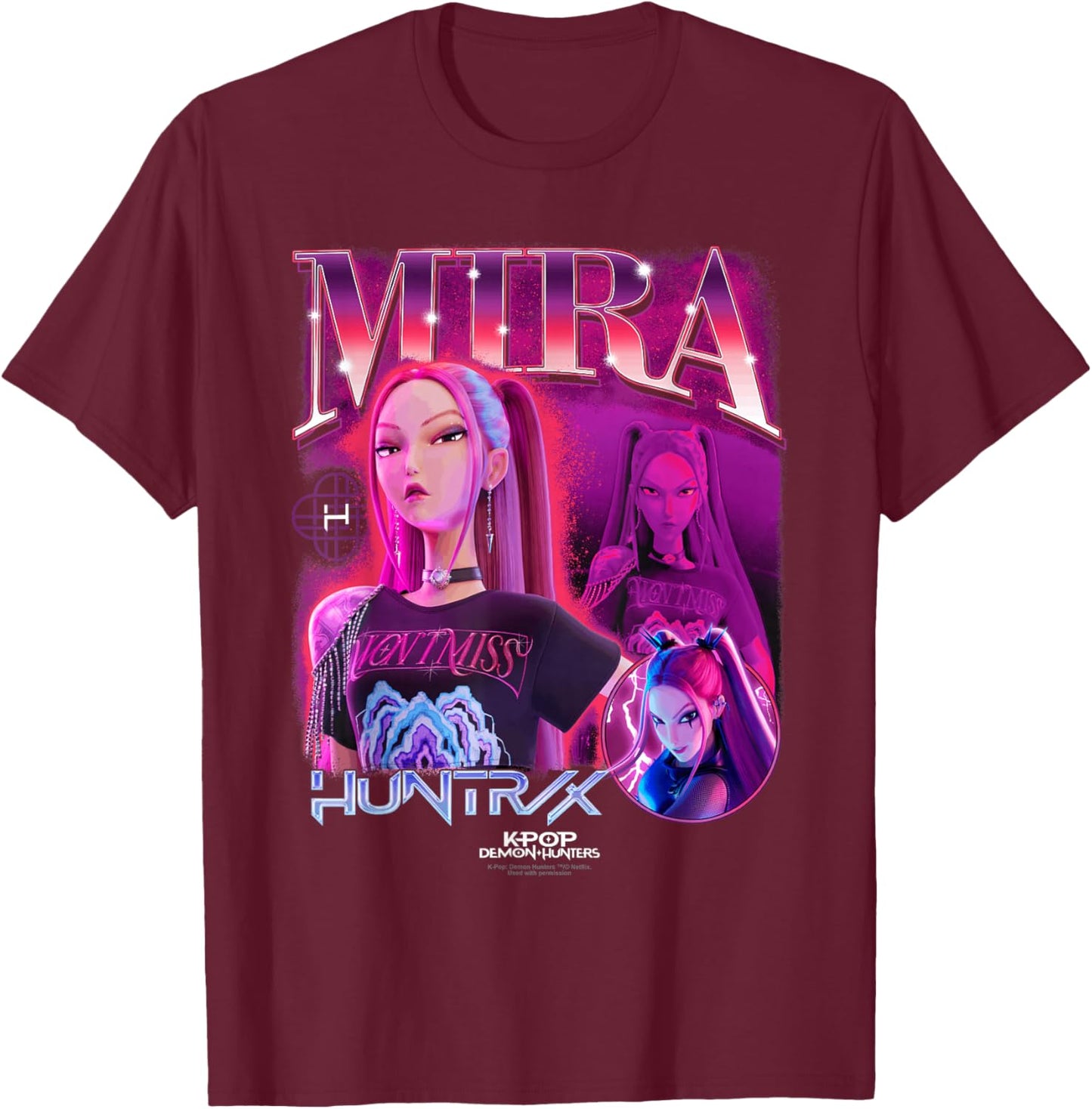 KPop Demon Hunters Mira Bootleg Officially Licensed T-Shirt - T-Shirt | Maroon
