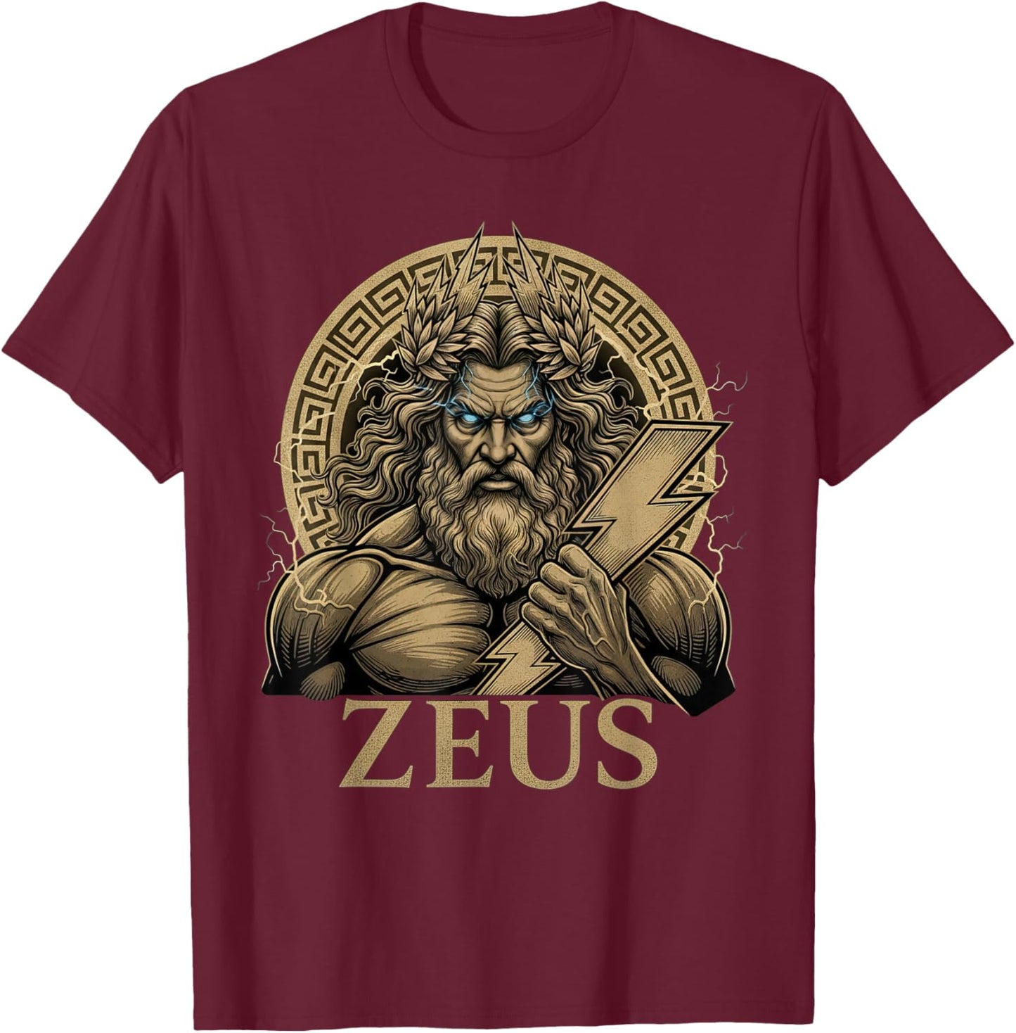 Greek Mythology Dark God Zeus Gothic Greece Ancient T-Shirt - T-Shirt | Maroon