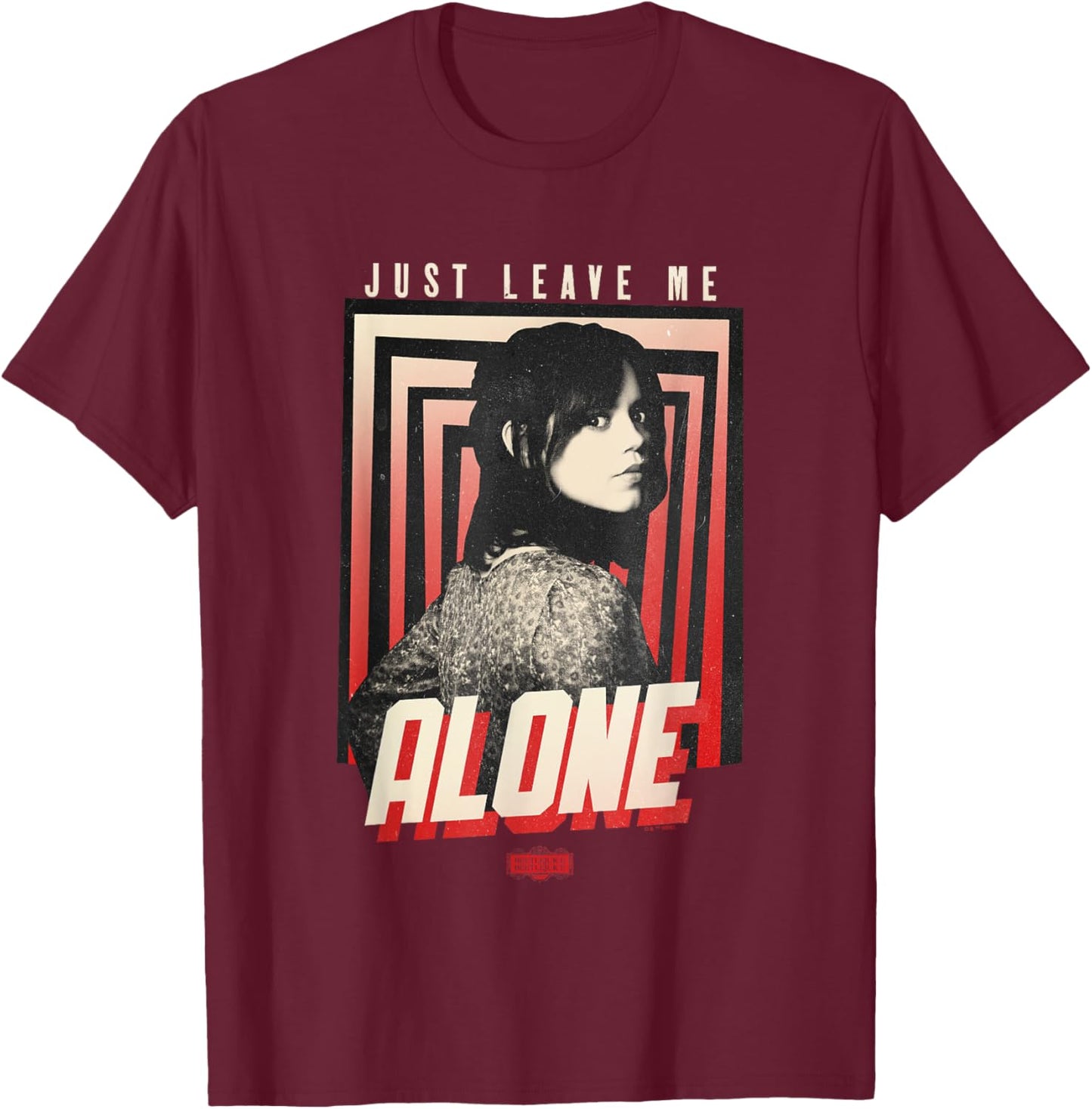 Beetlejuice Beetlejuice Just Leave Me Alone Astrid Faded T-Shirt - T-Shirt | Maroon