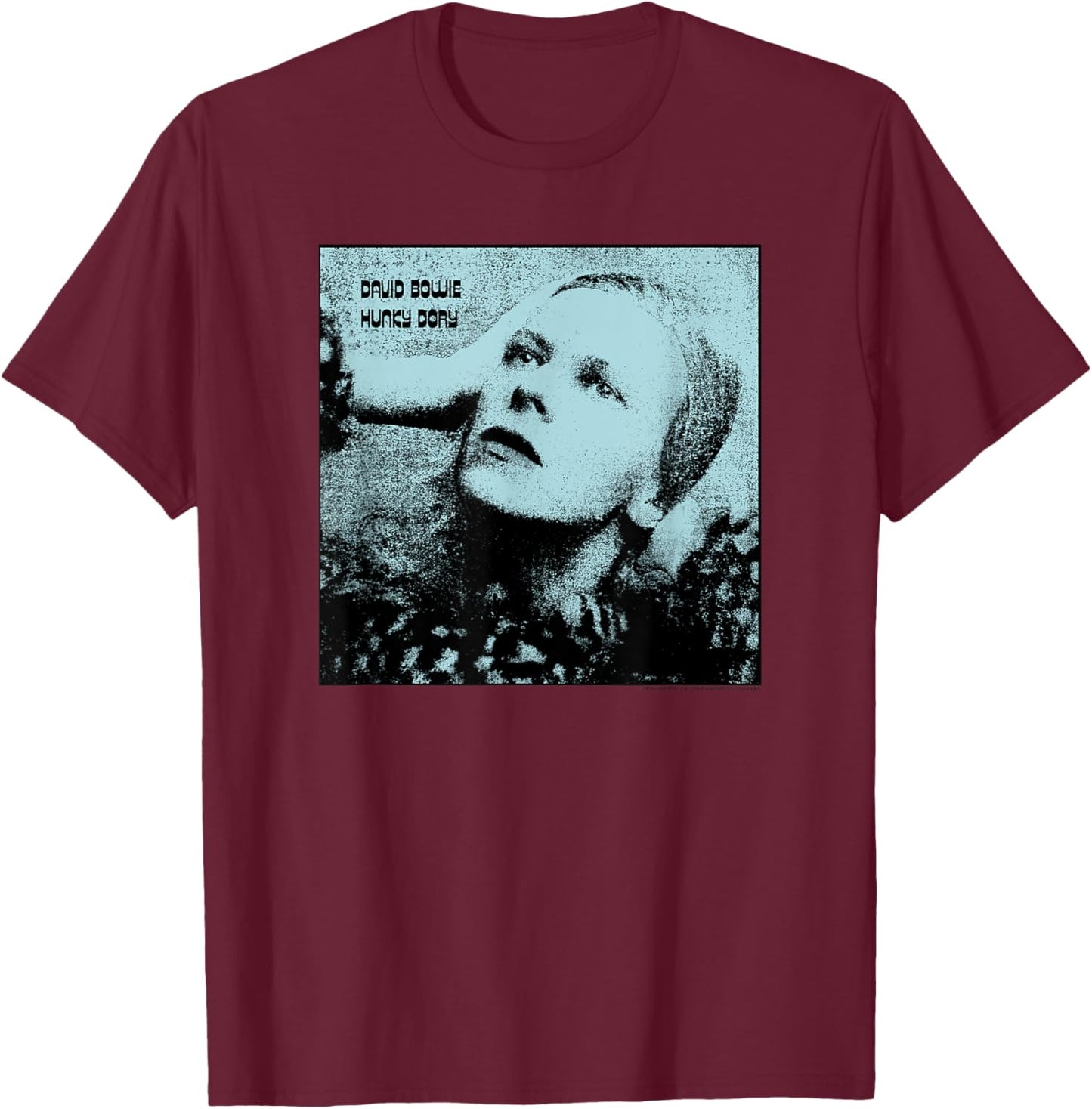 David Bowie Hunky Dory Blue Photo by Brian Ward T-Shirt - T-Shirt | Maroon