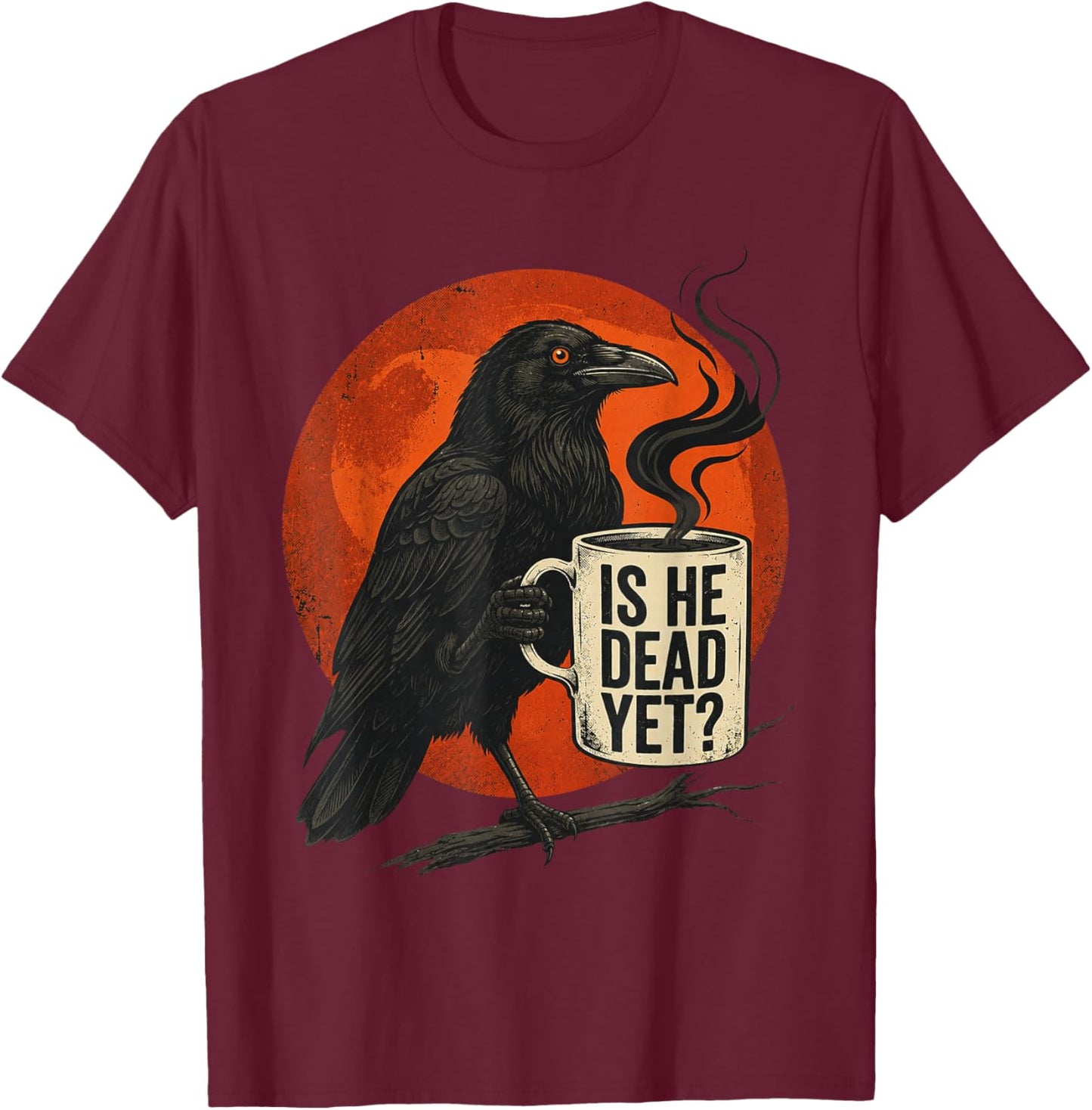 Retro is He Vintage Dead Yet Dark Crow Raven Bird Humor T-Shirt - T-Shirt | Maroon