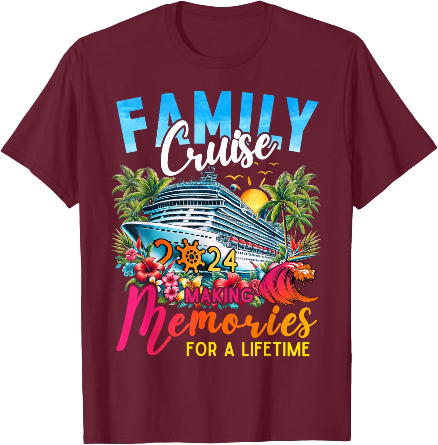 Family Cruise 2024 Reunion Matching Friend Vacation Women T-Shirt - T-Shirt | Maroon