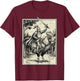 Knight Riding Rooster Chicken T-Shirt - T-Shirt | Maroon