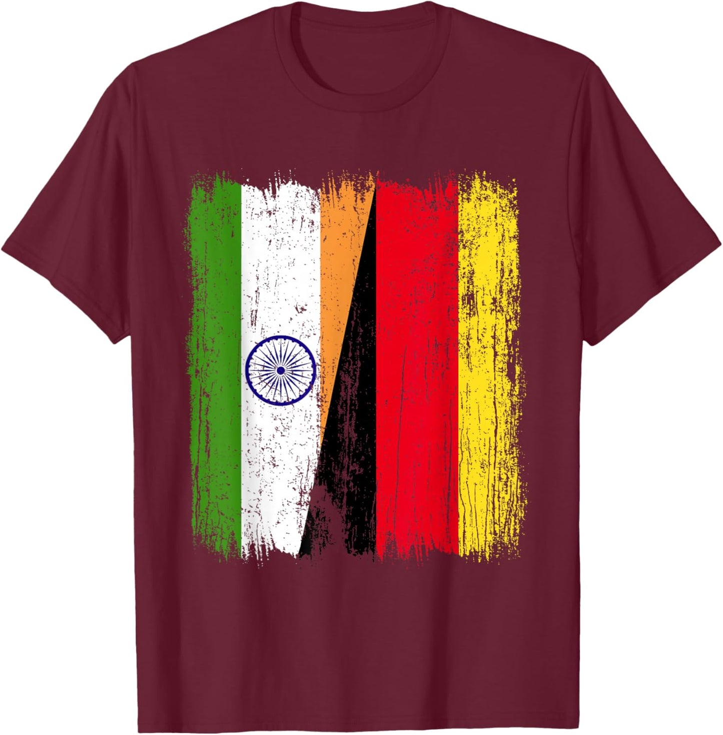 India Germany Half Flag Indian German Heritage T-Shirt - T-Shirt | Maroon