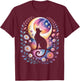 Mystic Moon Cat with Stars - Witchy Halloween Celestial Art T-Shirt - T-Shirt | Maroon