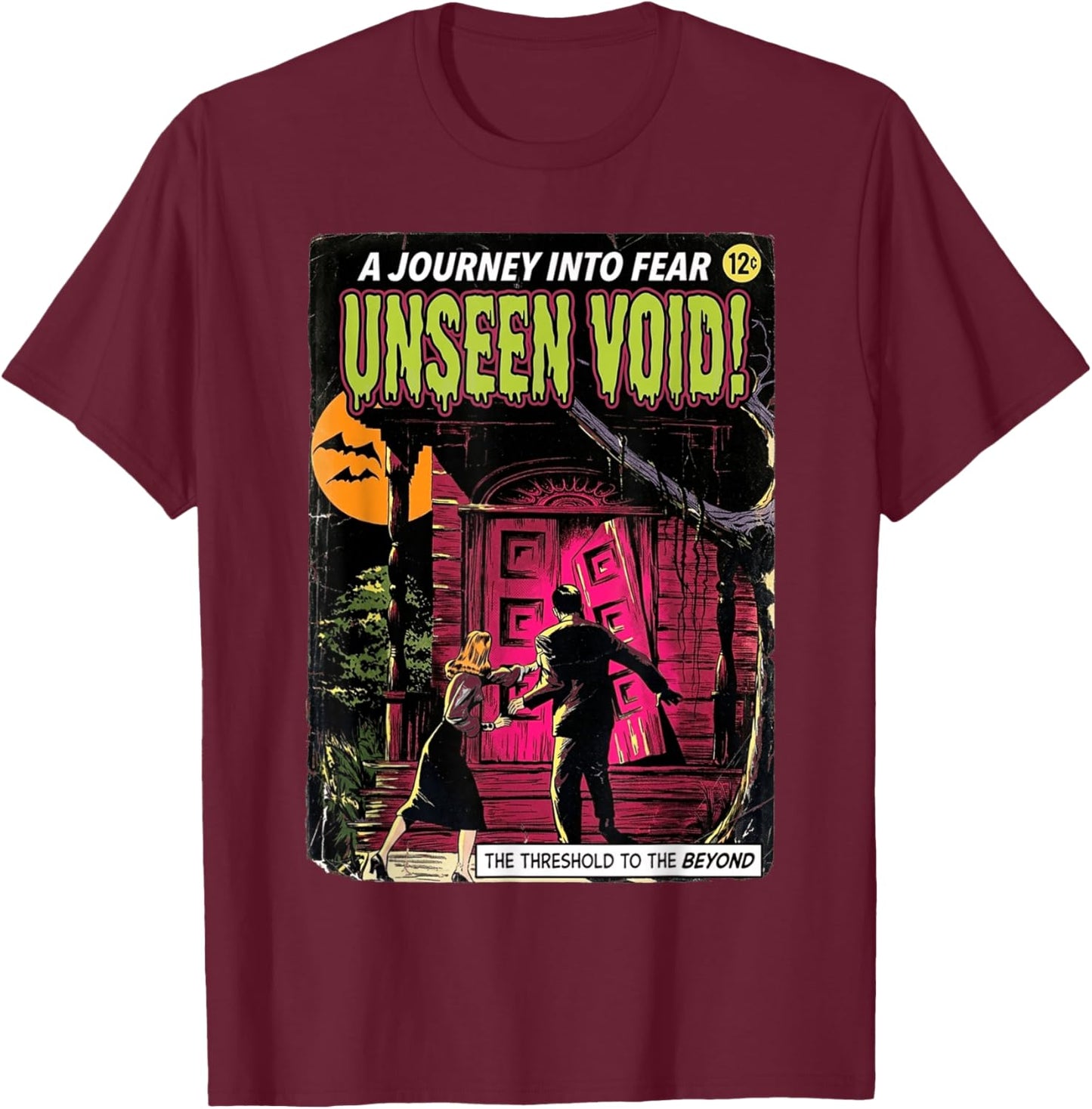 Unseen Void Vintage Horror Comic Book Cover T-Shirt - T-Shirt | Maroon