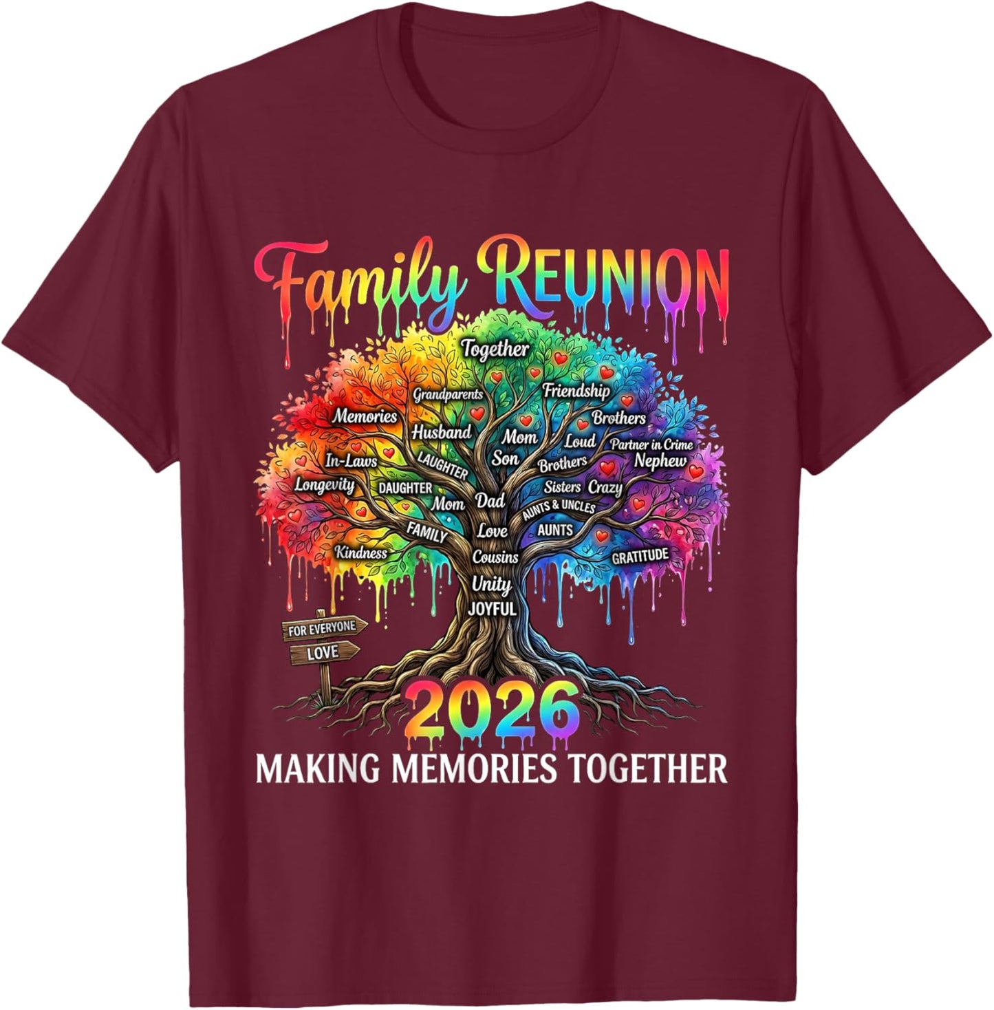 Family Reunion 2026 Making Memories Together Mom Dad Vacay T-Shirt - T-Shirt | Maroon