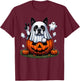 Funny Boston Terrier Ghost Boo Halloween Kids T-Shirt - T-Shirt | Maroon