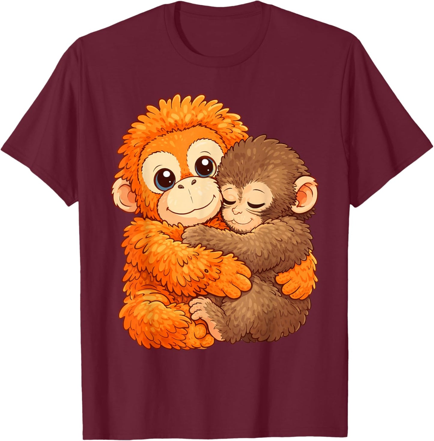 Punch The Monkey Holding Macaque Plush Toy Adorable Cute T-Shirt - T-Shirt | Maroon