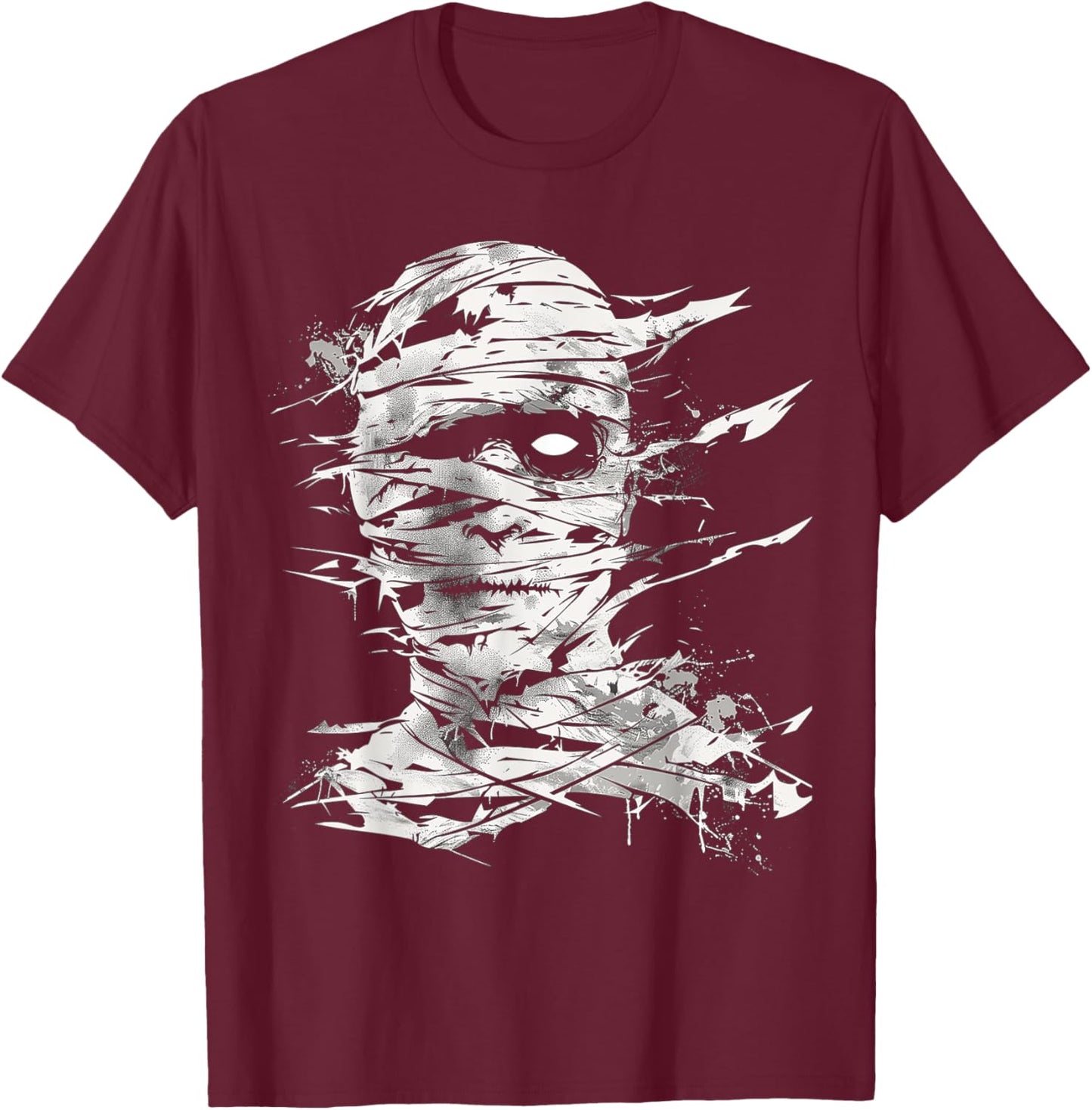 Mummy Costume Halloween Graphic Art Mummy T-Shirt - T-Shirt | Maroon