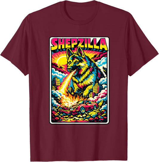 Cute Shepzilla Funny German Shepherd for Kids Dogs Mom Youth T-Shirt - T-Shirt | Maroon
