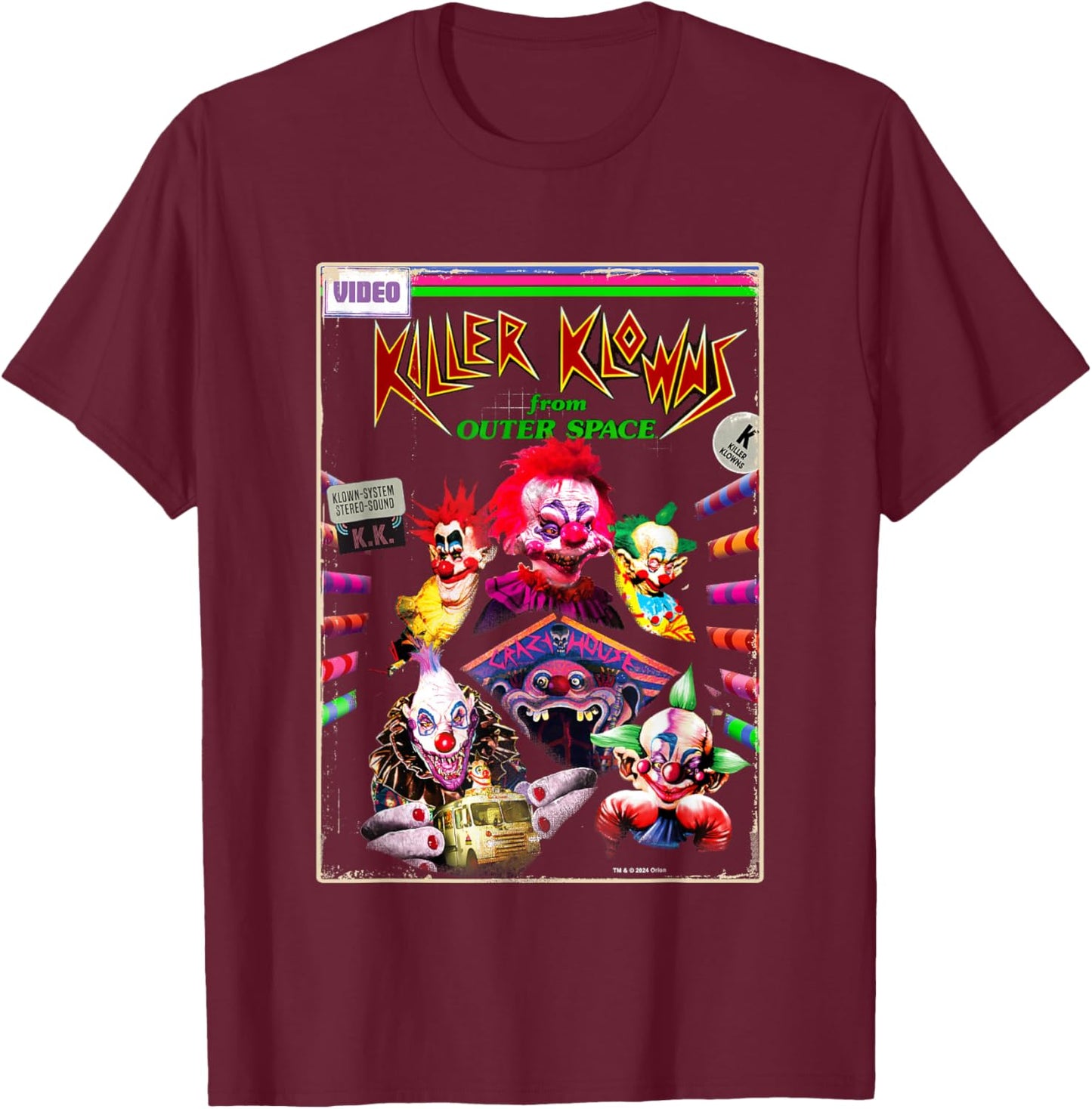 Killer Klowns from Outer Space Klown System Retro Poster T-Shirt - T-Shirt | Maroon