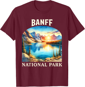 Banff National Park Canada Travel Nature Exploring Trip T-Shirt - T-Shirt | Maroon