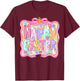 Preppy Happy Easter Bunny Coquette Bow Girl Women Kid T-Shirt - T-Shirt | Maroon