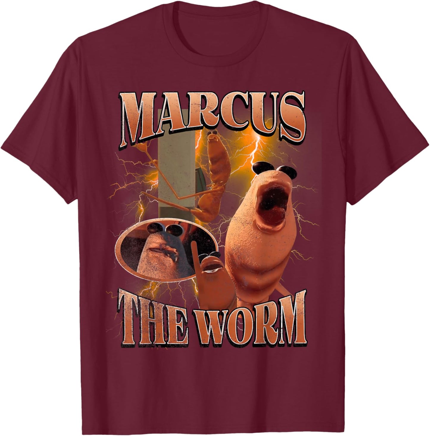 Marcus The Worm T-Shirt - T-Shirt | Maroon