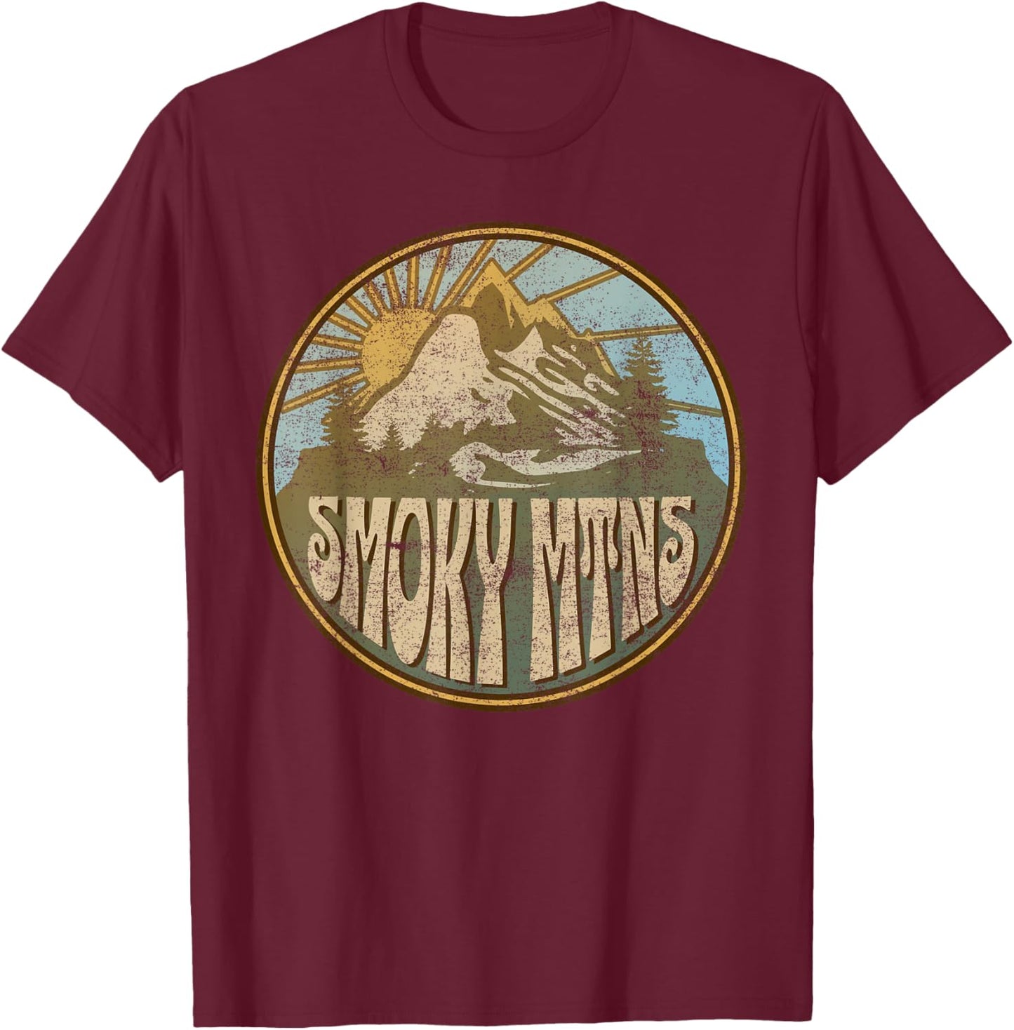 Smoky Mountains National Park T-Shirt - T-Shirt | Maroon