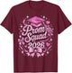 Prom Squad 2026 Class Coquette Bow Graduation Party Matching T-Shirt - T-Shirt | Maroon