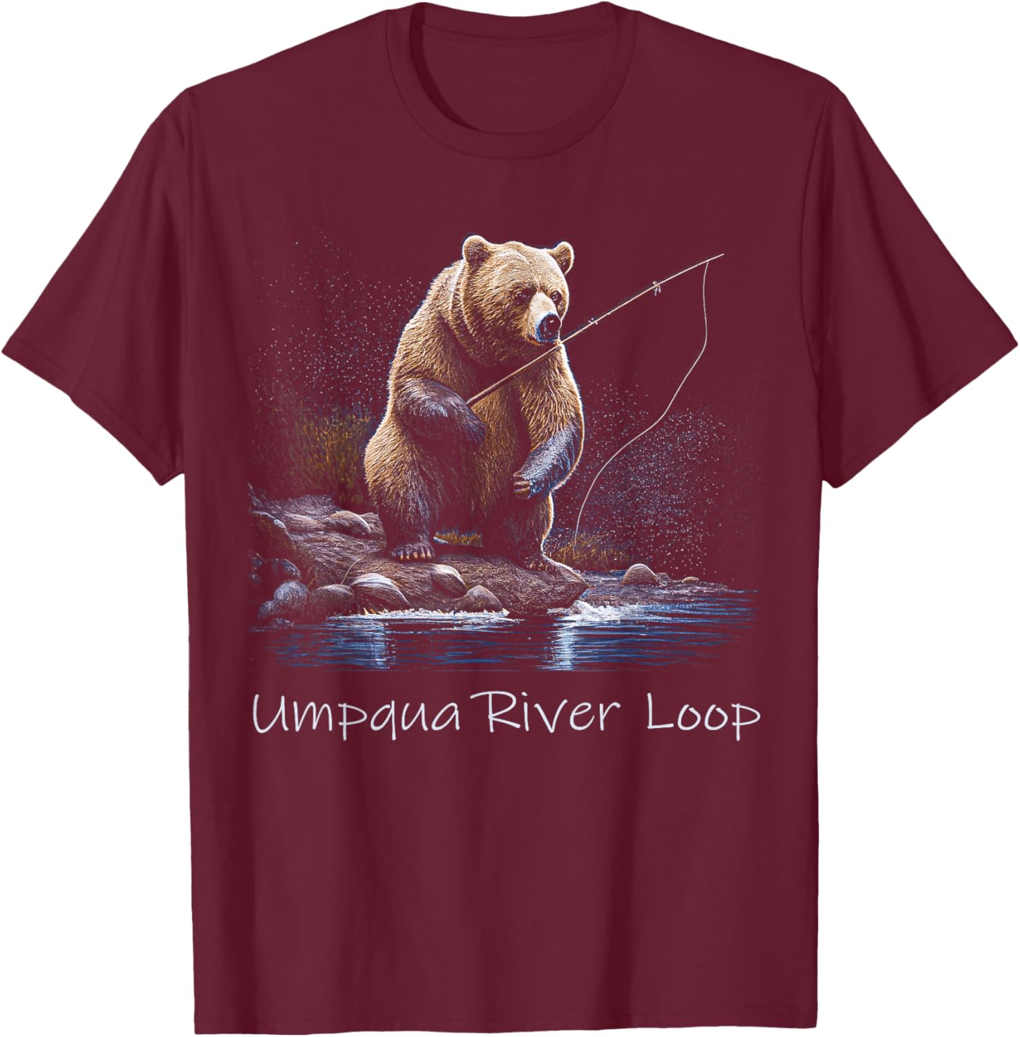 Umpqua River Loop T-Shirt - T-Shirt | Maroon