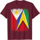 Half Philippines Guyana Flag Filipino Guyanese Roots T-Shirt - T-Shirt | Maroon