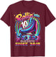 Birthday Roller Skating 10th Girl Rollin into 10 Skate Party T-Shirt - T-Shirt | Maroon