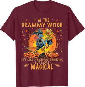 I'm The Grammy Witch Like A Normal Grandma Sunflower Pumpkin T-Shirt - T-Shirt | Maroon