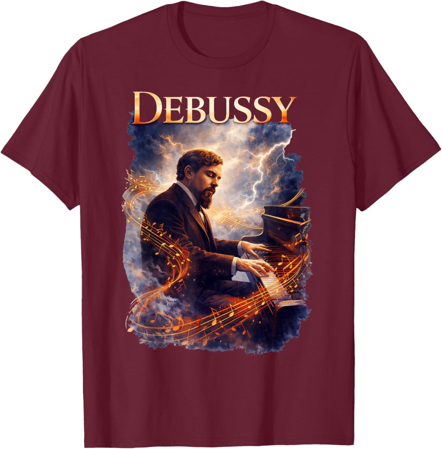 Claude Debussy Composer T-Shirt - T-Shirt | Maroon
