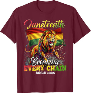 Breaking Every Chain Since 1865 Women Men Juneteenth Freedom T-Shirt - T-Shirt | Maroon