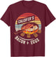 Retro Calcifer's Bacon and Egg Cook Food Lover T-Shirt - T-Shirt | Maroon