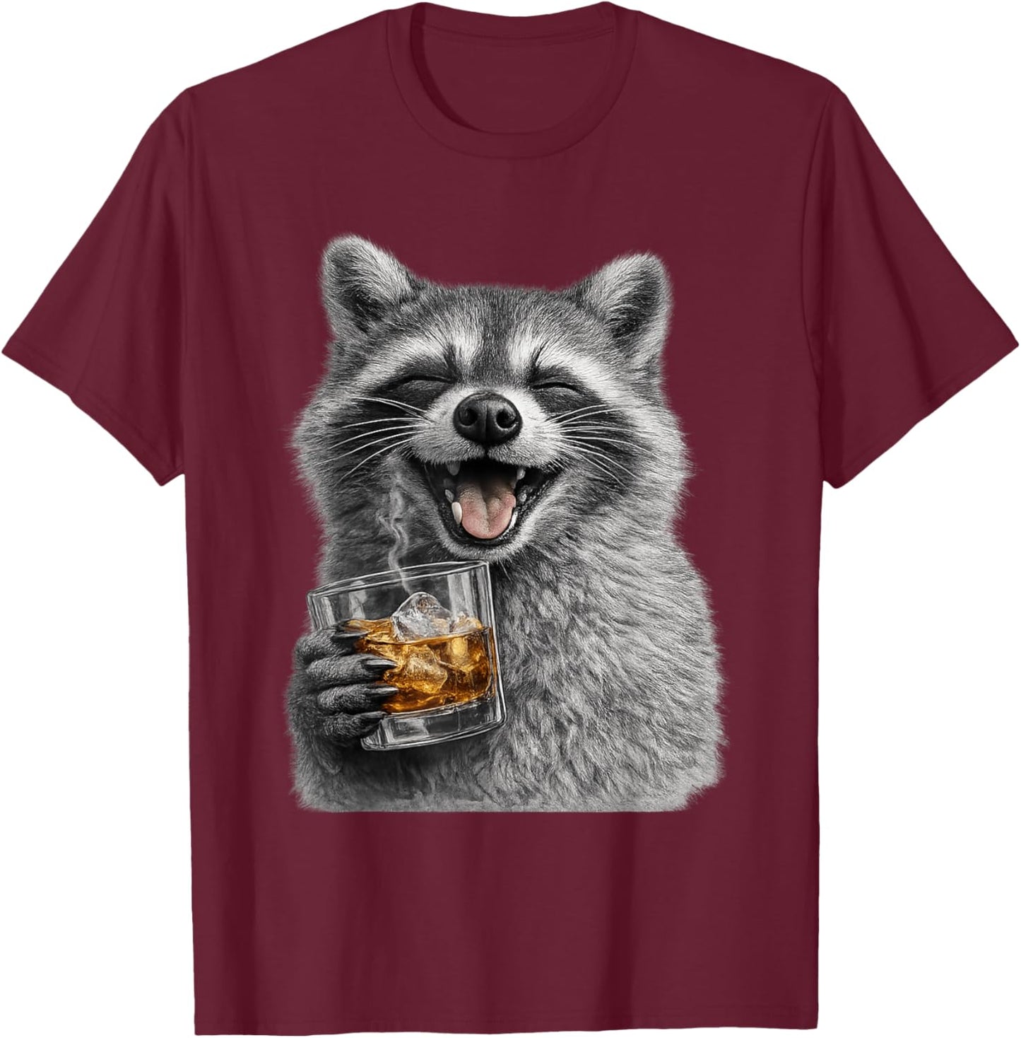 Funny Raccoon Design, Silly Meme, Danke Memes, 90s Vintage T-Shirt - T-Shirt | Maroon