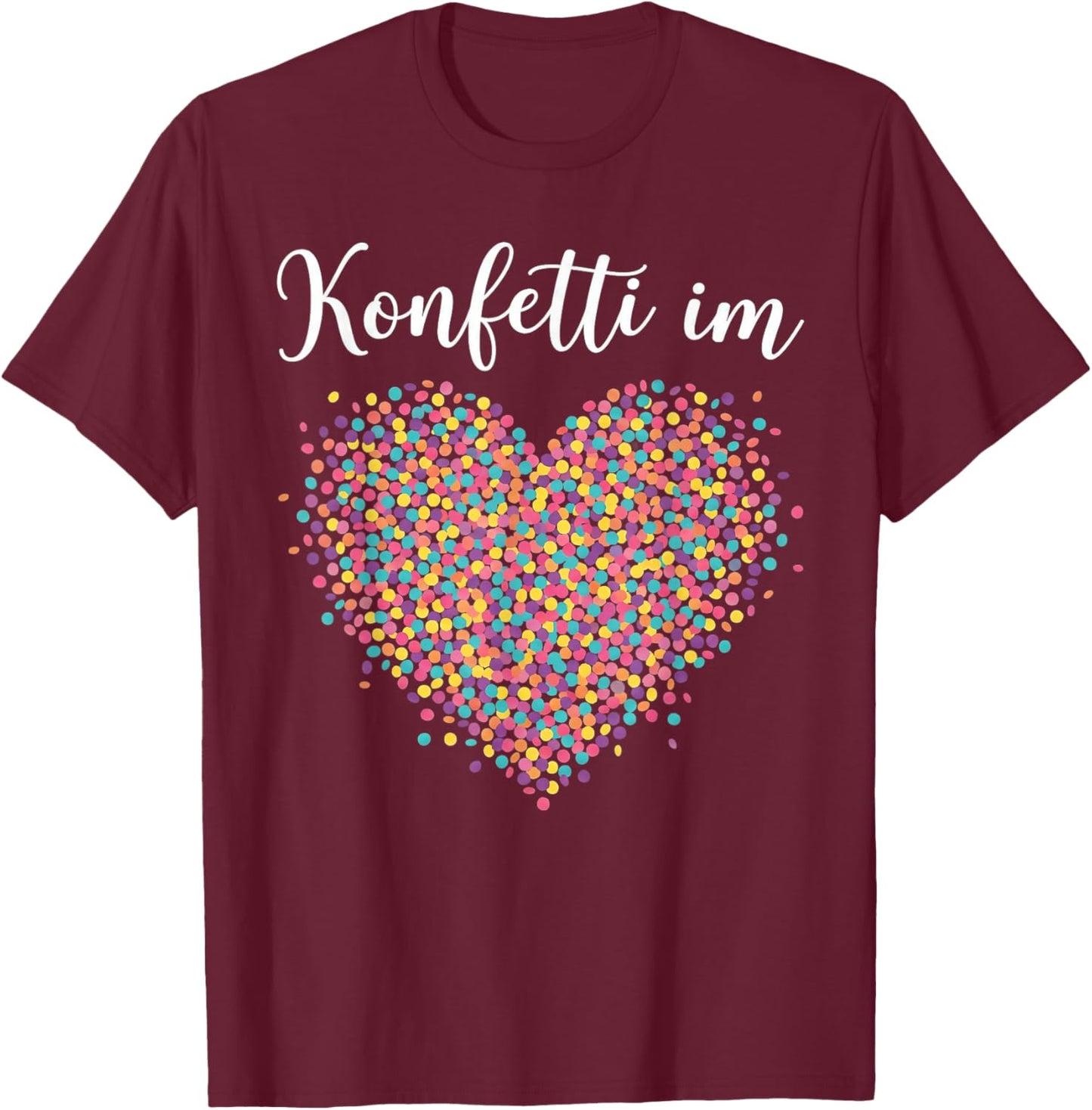 Confetti in the Heart Fancy Dress Carnival Confetti Costume T-Shirt - T-Shirt | Maroon